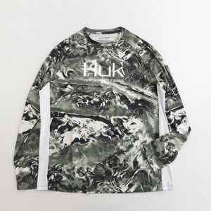 Huk Performance Long Sleeve T Shirt Men XL Mossy Oak Camo Sun Protection